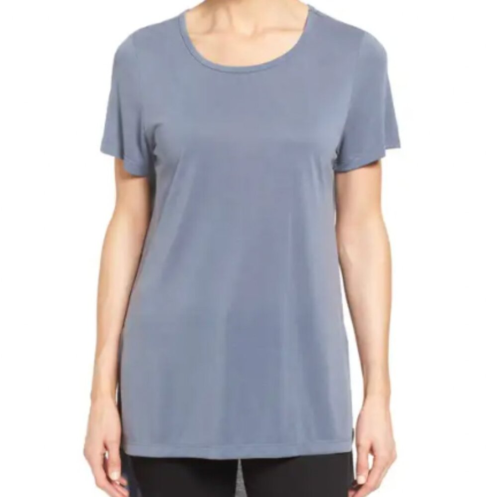 Bobeau Short Sleeve High/Low Tee in Slate